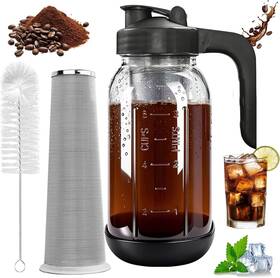 Ruilemei Rm21 Cold Brew Coffee Maker 64 Oz Mason Jar Pour Spout Lid Carafe Refillable