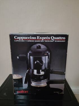 Salton 082846033527 Cappuccino Expres Espresso Maker - Black-ex-1 Black