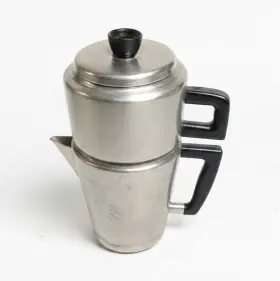 571.880 Sears 8 Cup Stovetop Espresso Maker Moka Pot Aluminum Silver/black