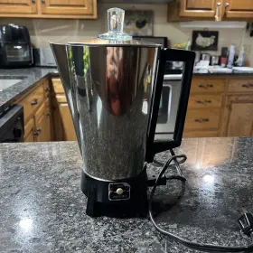 62067230 Sears Vintage Chrome 10 Cup Coffee Maker / Pot Percolator Pre-owned