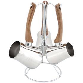 Serenk 681126433341 Definition 4 Pieces Stainless Steel Coffee Pot Set With Stand