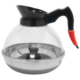 Service Ideas 717996000500 Pcb18 Coffee Decanter With Removable Orange Id 1.8 L Clear Plastic/stainless