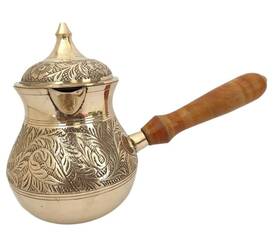 Sharvgun Sg-nrot025 Golden Turkish Greek Arabic Coffee Pot Brass Metal Maker Cezve Ibrik Brik
