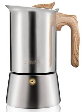 Sivaphe 682559313970 Stovetop Espresso Maker Stainless Steel 9 Cups Induction-capable Mocha Pot 4