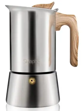 Sivaphe 682559313970 Stovetop Espresso Maker Stainless Steel 9 Cups Induction-capable Mocha Pot 4