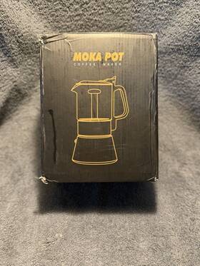 Sixaquae B08zkf27nq Brand New Open Box Moka Pot Stainless Steel Coffee Maker 240ml 6-cup Capacity