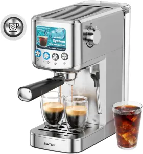 Jh-c5119 Sowtech Espresso Machine 20 Bar Compact Maker With Milk Frother Silver