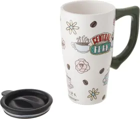 12862 Spoontiques - Ceramic Travel Mugs Central Perk 1 Count Pack Of White
