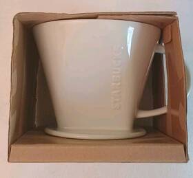 Starbucks 762111103932 White Ceramic Pour-over Coffee Brewer Dripper Cup Filter Nib