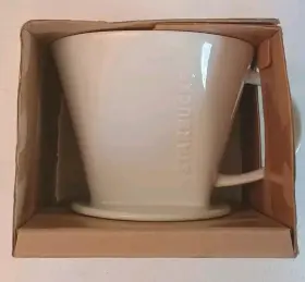 Starbucks 762111103932 White Ceramic Pour-over Coffee Brewer Dripper Cup Filter Nib