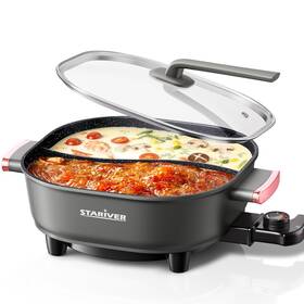 Stariver B0fl1rcp94 6l Electric Hot Pot With Divider 1300w Dual-flavor For Two Broths