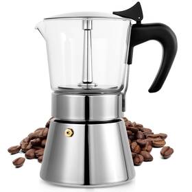Suiitat 717701867114 Induction Moka Pot 9 Cups 15.9 Oz Crystal Glass-top And Stainless Steel Moka