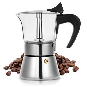 Suiitat Kps61-4-slv Induction Moka Pot 4 Cups 7.1 Oz Crystal Glass-top And Stainless Steel