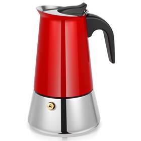 Suiitat Kps7-6-r Moka Pot 6 Cups 10.6 Oz Stovetop Espresso Maker 304 Stainless Steel