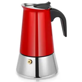 Kps7-6-r Suiitat Moka Pot 6 Cups 10.6 Oz Stovetop Espresso Maker 304 Stainless Steel