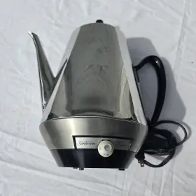 Ap-76 Sunbeam Electric Percolator 12 Cup Silver Black Aluminum Fully Automatic Ap-76 Sunbeam Electric Percolator 12 Cup Silver Black Aluminum Fully Automatic