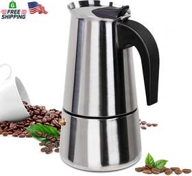 Supvision 445013816874 2 Cup Moka Pot Stainless Steel 100ml Italian Espresso Coffee Maker Stovetop Coff
