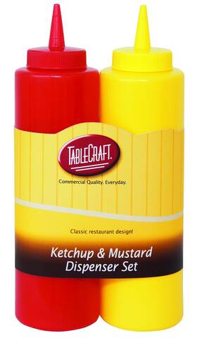 Tablecraft 112km Nostalgia 2-piece Ketchup And Mustard Dispenser 1 Pack Red/yellow