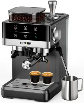 Cm5520 Tenker Espresso Machine With Grinder 20 Bar Coffee Milk Black