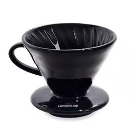 The London Sip 445024784704 1-2-cup Ceramic Black Coffee Dripper