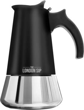 The London Sip 850036490142 Stainless Steel Stovetop Espresso Maker Moka Pot Italian Coffee Pe