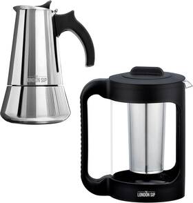 The London Sip 850036490210 Cold Brew Maker And Moka Pot Set Brand New