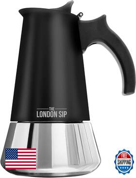 The London Sip B0b9pwwmg1 Stainless Steel Stovetop Espresso Maker Moka Pot Italian Coffee