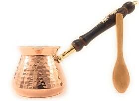 The Silk Road Trade 689530954368 Hand Hammered Copper Coffee Pot - 13 Oz Stovetop Cezve Jazzve Ibrik Maker