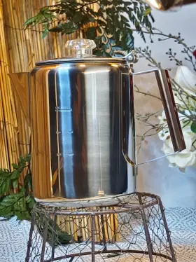 41120 Timberline 18/8 Stainless Steel Coffee Perculator Stove Top Fireside Pot 9 Cup