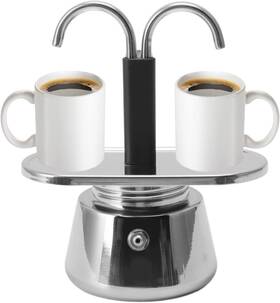 Tnfeeon Tnfeeon6t82qwegk11412 Stainless Steel Moka Pot Stovetop Maker Classic Italian Double Tube
