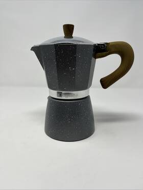 Tognana V443006mgrw Stone And Wood 6 Cup Aluminum Stovetop Espresso Coffee Maker / Moka Pot