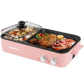 B08sbvb7ng Topwit Hot Pot Electric With Grill 2 In 1 Indoor Non-stick For Steaks Shabu Sh