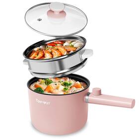 Topwit B0c6162vyk Hot Pot Electric With Steamer 1.5l Ramen Cooker Non-stick Saut Pan Po