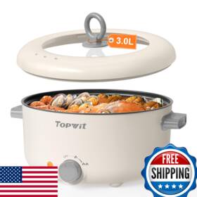 Topwit B0fc1yvvdn 3l Electric Hot Pot Rapid Noodle Cooker Non-stick Frying Pan