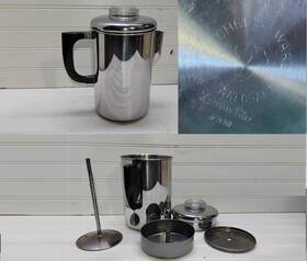 Townecraft W880 Chefs Ware Percolator 8 Cup Stainless Stove Top Coffee Maker Tea Pot