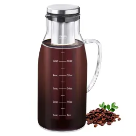 Unbreakable 759549370883 Cold Brew Coffee Maker 1500ml/51oz Iced With Airtight Lid And R