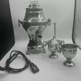 United 840a Vintage 50s Automatic Percolator Coffee Maker Serving Set Silver