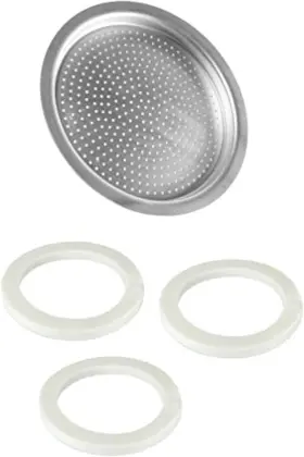 Univen 744539900133 2.5 Inch 64mm Espresso Filter And Gasket Seals Compatible With Bialetti