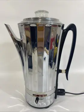 4582 Universal Art Deco Glass Lid Coffeematic Electric Coffee Percolator Read
