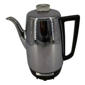 Universal C4580 Coffee Maker Silver Coffeematic Electric Percolator Chrome Euc