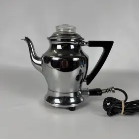 Ea-4273 Universal Vintage Electric Coffee Percolator Chrome Teapot Style Usa 350w Tested