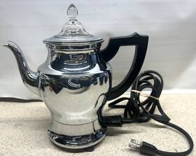 Universal Ea-4484 Vtg Electric Coffee Percolator Chrome Teapot Style Usa Tested