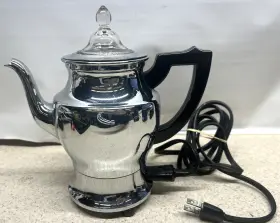Ea-4484 Universal Vtg Electric Coffee Percolator Chrome Teapot Style Usa Tested