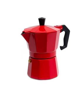 Uniware 9511-3 Aluminum Vintage Espresso Stovetop Coffee Maker 3-cup Red K-cup Pod Coffee