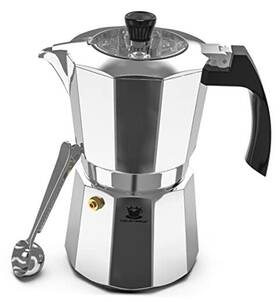 Upper Echelon Products Llc 810062780785 Stainless Steel Moka Pot Espresso Maker - Makes 6 D. Silver