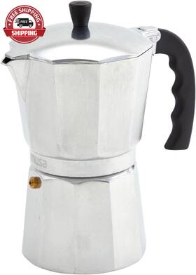 Usa 313090819897 Aluminum Stovetop 6-cup Espresso Maker B120-43v Silver