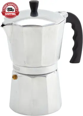 B120-43v Usa 313090819897 Aluminum Stovetop 6-cup Espresso Maker Silver