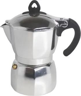 B120-00762 Usa 6 Cup Stovetop Espresso Maker With Heart Shaped Knob Silver
