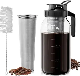 Zm-234 Va1kene Cold Brew Coffee Maker 64oz Iced With 304 Stainless Steel Filter