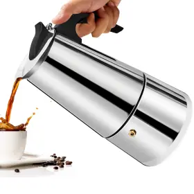 Vaolvpant 200ml 6.7oz 4 Cup Moka Pot Percolator Italian Coffee Maker Stovetop Espresso Mocha